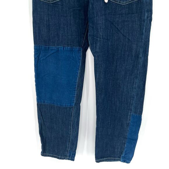 Pilcro by Anthropologie women’s dark wash denim jeans joggers draw string - Picture 3 of 10